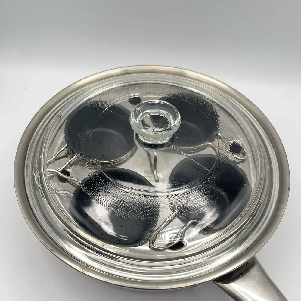 Belgique Tools of the Trade Gourmet With Glass Lid Egg Poacher Frying Pan